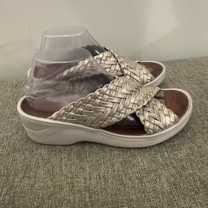 Women's Braided Sandals in Silver